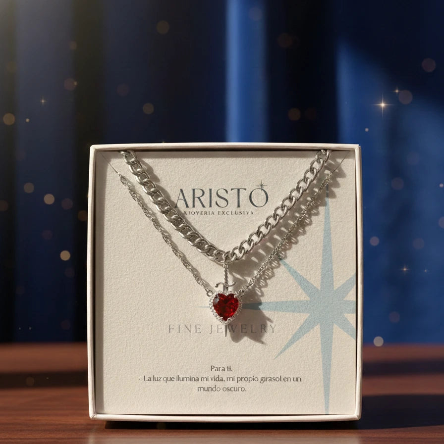 Collar Corazón y Espada❤️⚔️ — Set de 2 Collares + Caja Premium 🎁